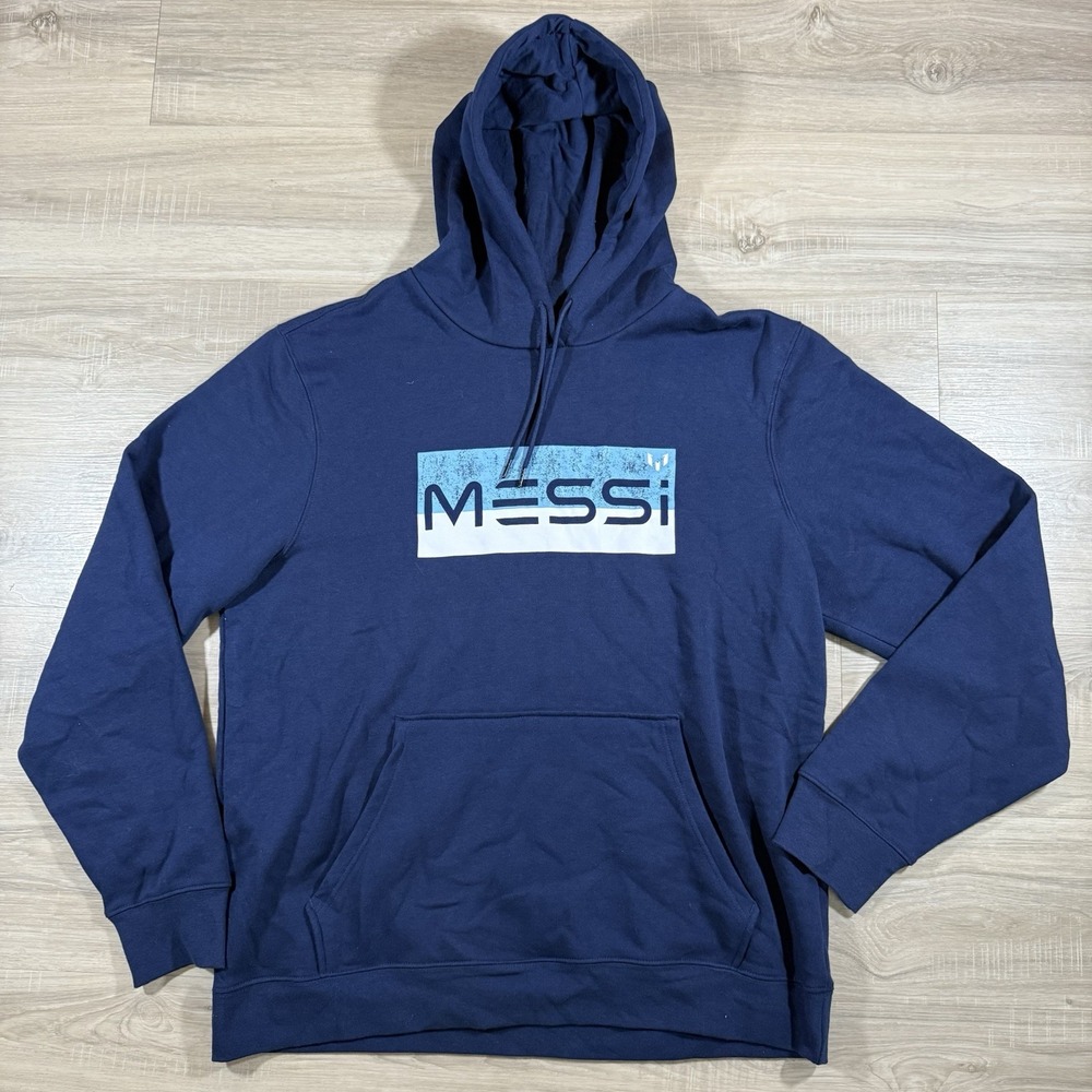 Lionel Messi Soccer Hoodie Mens‎ 2XL  Adult Argentina Barcelona Sweater Blue